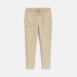 Boy's beige casual linen...