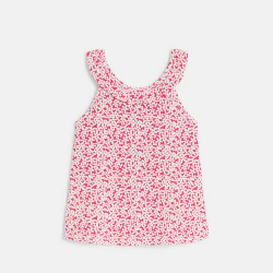 Girl's pink printed vest top