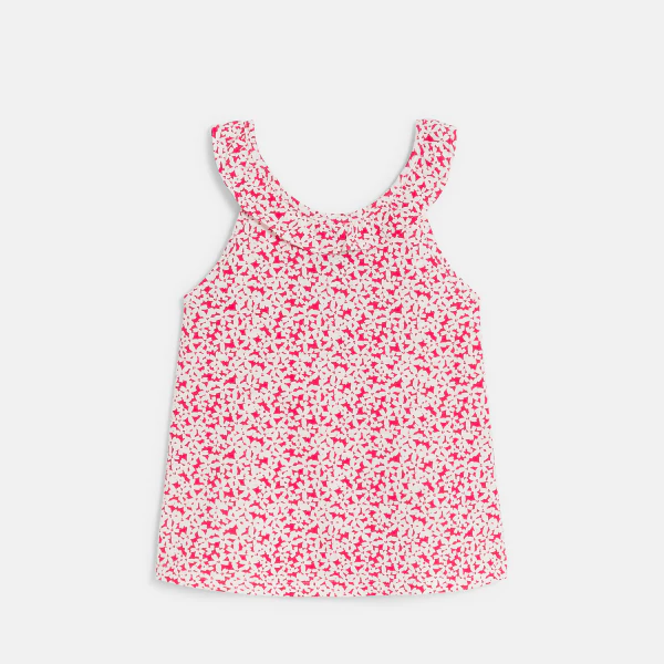 Girl's pink printed vest top