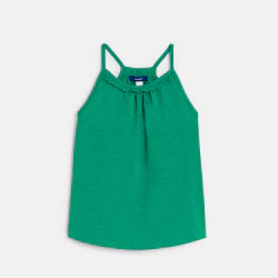 Girl's plain green vest top...