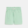 Girl's plain green jersey Bermuda shorts