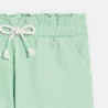 Girl's plain green jersey Bermuda shorts