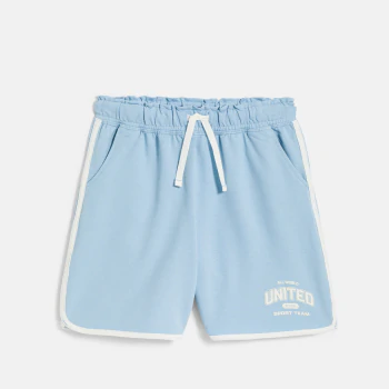 Girl's sky blue brushed cotton shorts