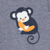 Baby boy's blue monkey romper suit