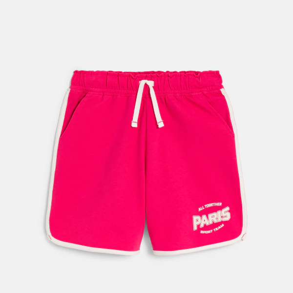 Girl's fuchsia pink brushed cotton shorts