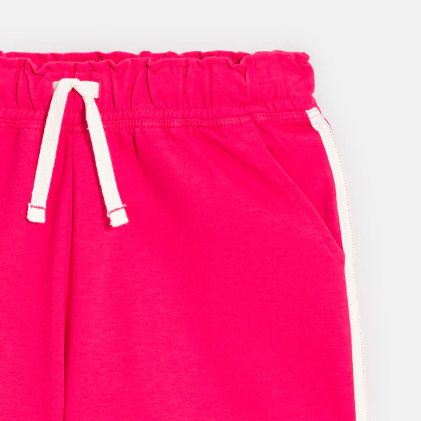 Girl's fuchsia pink brushed cotton shorts