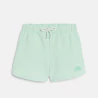 Girl's plain green fleece shorts