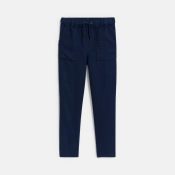 Boy's navy blue casual linen trousers