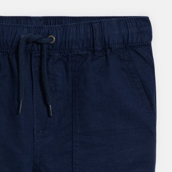 Boy's navy blue casual linen trousers