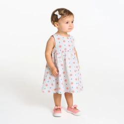 Baby girl's embossed pinafore dress and white bloomers