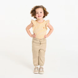 Baby girl's beige combat trousers