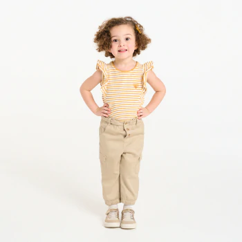 Baby girl's beige combat trousers