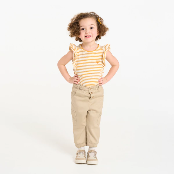 Baby girl's beige combat trousers