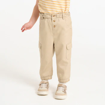 Baby girl's beige combat trousers