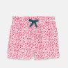 Girl's pink jersey floral print shorts