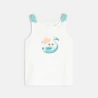 Baby girl's white flamingo float tank top