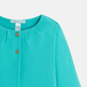 Baby girl's blue textured cotton cardigan