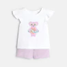 Baby girl's koala T-shirt and purple shorts