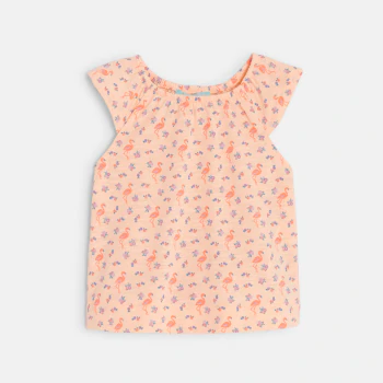 Baby girl's pink flamingo T-shirt and shorts