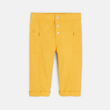 Baby boy's yellow peach-skin fabric trousers