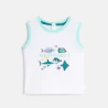 Baby boy's white ocean jersey vest top