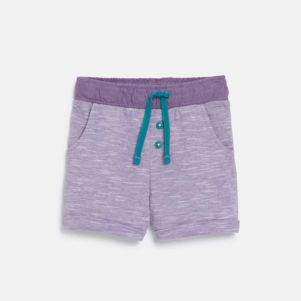 Baby Boy's ocean T-shirt and purple patterned shorts