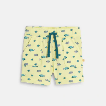 Baby Boy's yellow textured jersey shorts