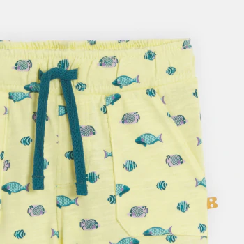 Baby Boy's yellow textured jersey shorts