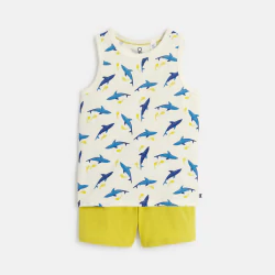 Boy's yellow shark motif...