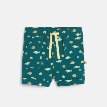 Baby Boy's blue textured jersey shorts