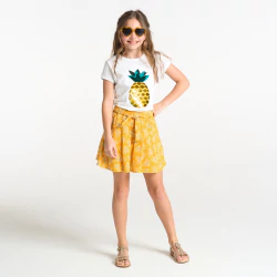 Girl's yellow printed skort