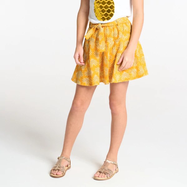 Girl's yellow printed skort