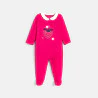 Baby girl's strawberry pink interlock cotton babygrow