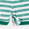 Baby boy's green striped knitted overalls