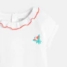 Baby girl's white ruffle toucan patch T-shirt