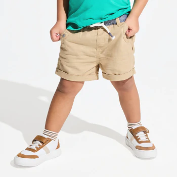 Linen and cotton shorts