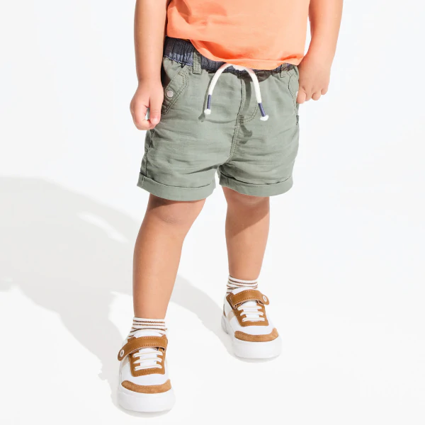 Linen and cotton shorts