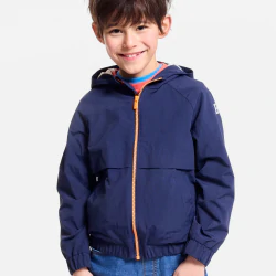 Boys' navy blue hooded windbreaker