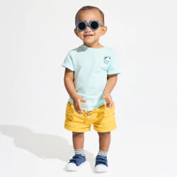 Baby boy's yellow linen and cotton shorts