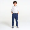 Boys' white printed long-sleeved shirt