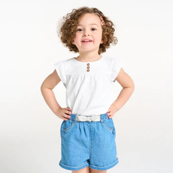 Baby girl's white cotton seersucker blouse