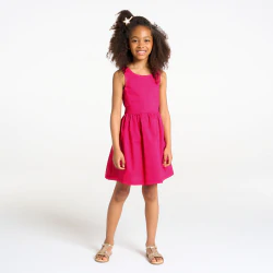 Girl's plain pink formal dress