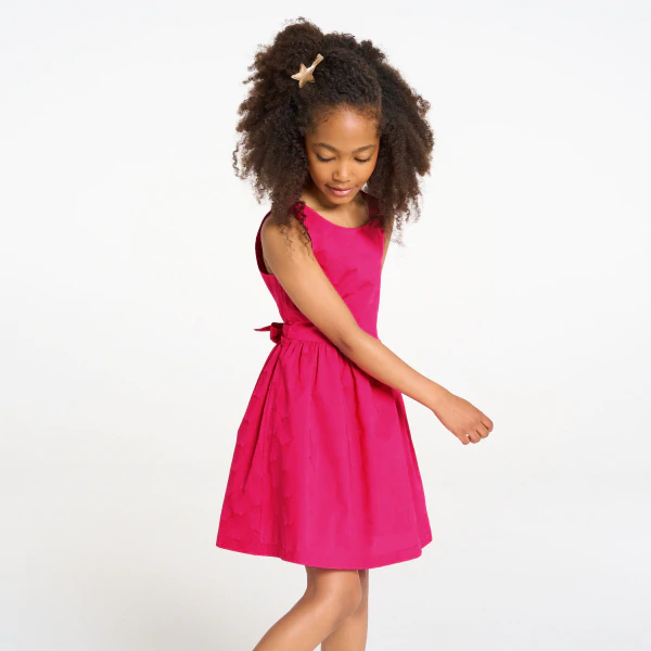 Girl's plain pink formal dress