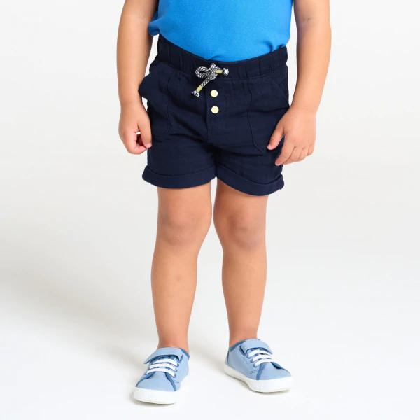 Light gauffered cotton shorts