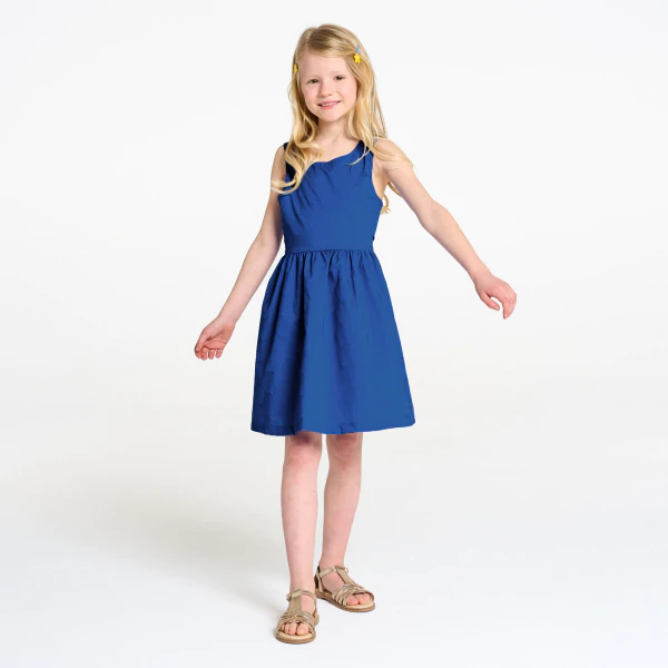 Girl's plain blue formal dress