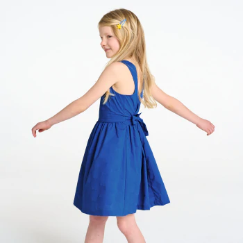 Girl's plain blue formal dress