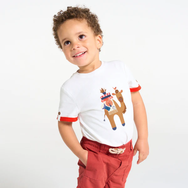 Baby boy's white camel T-shirt