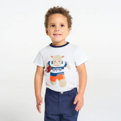 Baby boy's white rhinoceros rugby T-shirt