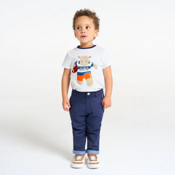 Baby boy's white rhinoceros rugby T-shirt