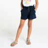 Girl's plain blue high-rise shorts